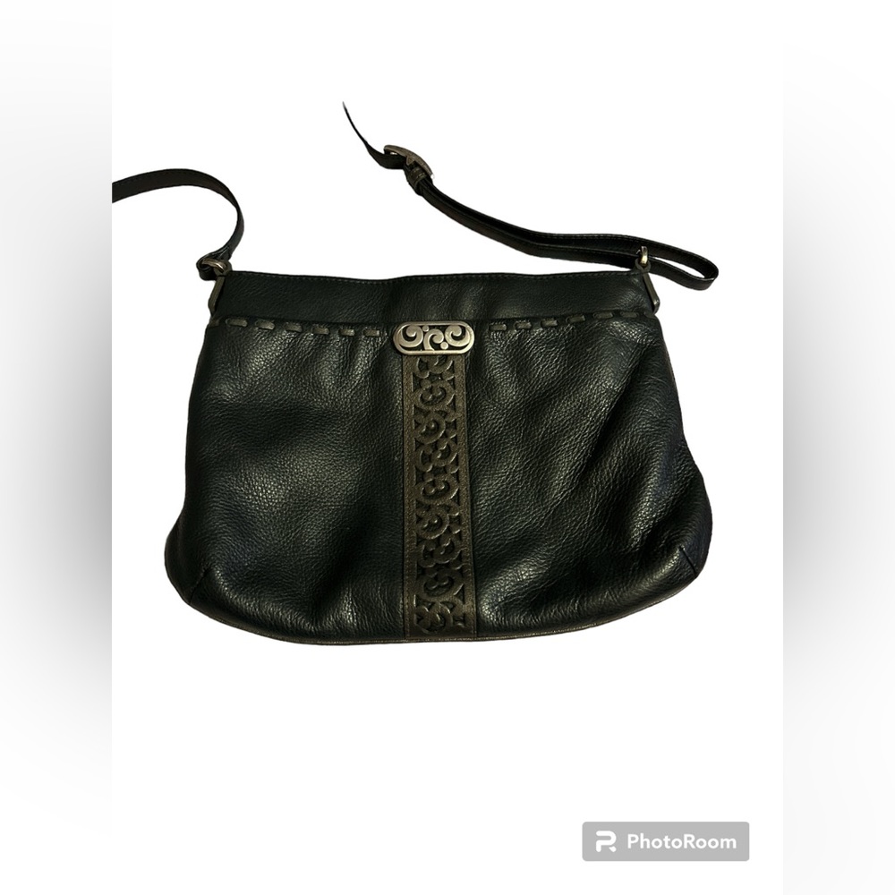 BRIGHTON CONTEMPO CAMDEN BLACK LEATHER CROSSBODY MESSENGER SHOULDER BAG